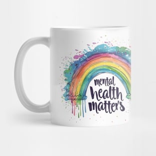 Mental Health Matters Rainbow Mug